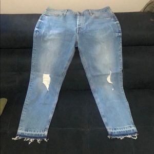 Topman stretch skinny distressed jeans